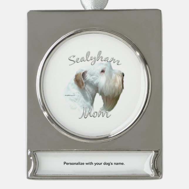 Sealyham Terrier Mum 2 Silver Plated Banner Ornament (Front)