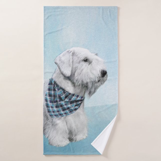 Sealyham Terrier Painting - Cute Original Dog Art Bath Towel Set (Bath Towel)