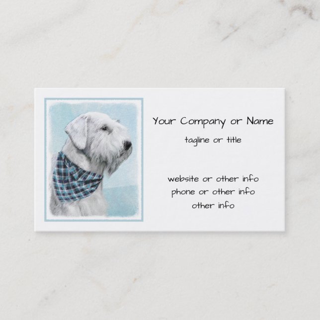 Sealyham Terrier Painting - Cute Original Dog Art Business Card (Front)
