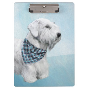 Sealyham Terrier Painting - Cute Original Dog Art Clipboard