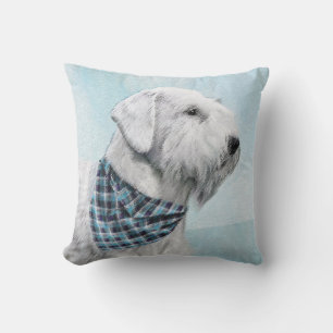 Sealyham Terrier Painting - Cute Original Dog Art Cushion