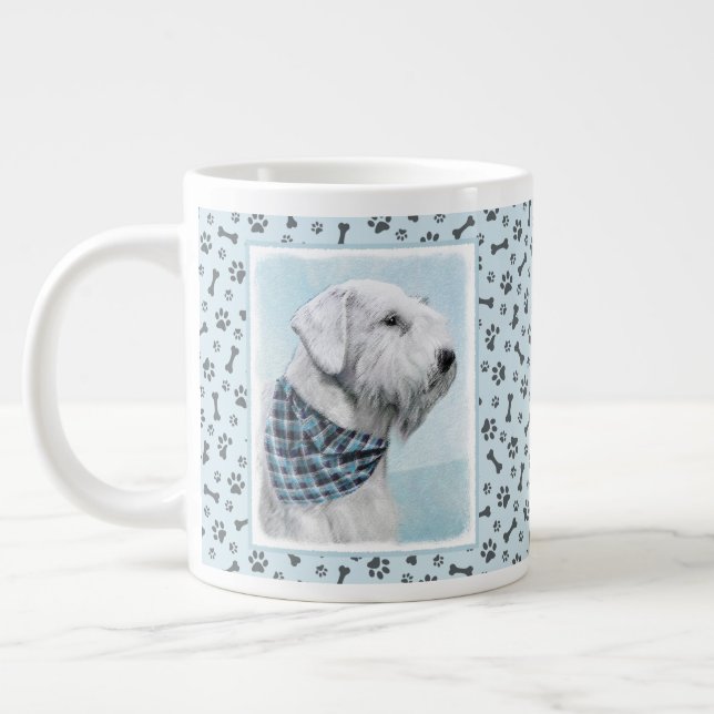 Sealyham Terrier Painting - Cute Original Dog Art Large Coffee Mug (Left)