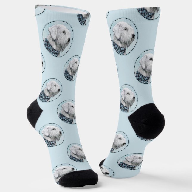 Sealyham Terrier Painting Cute Original Dog Art Socks (Angled)
