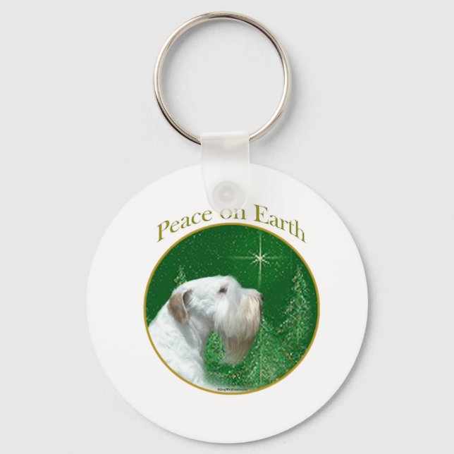 Sealyham Terrier Peace on Earth Key Ring (Front)
