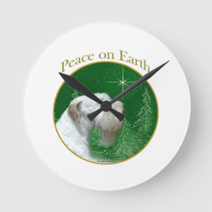 Sealyham Terrier Peace on Earth Round Clock