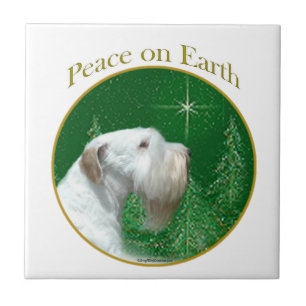 Sealyham Terrier Peace on Earth Tile