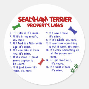 SEALYHAM TERRIER Property Laws 2 Classic Round Sticker