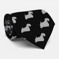 Sealyham Terrier Silhouettes Pattern Black & Grey