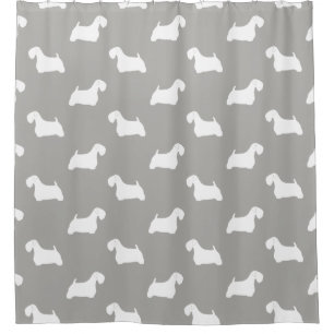 Sealyham Terrier Silhouettes Pattern Shower Curtain