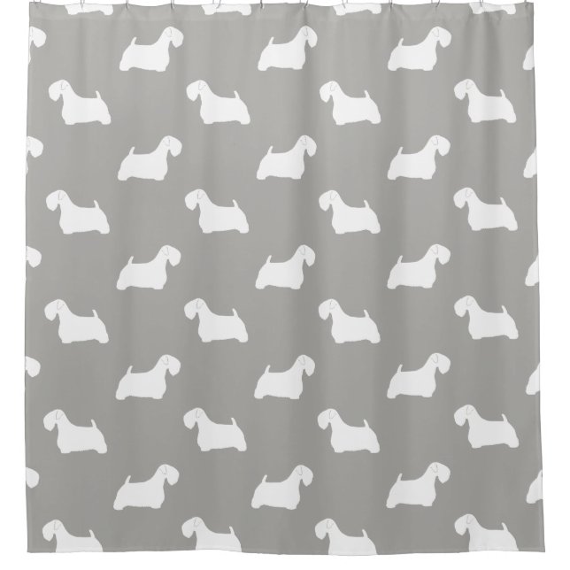 Sealyham Terrier Silhouettes Pattern Shower Curtain (Front)