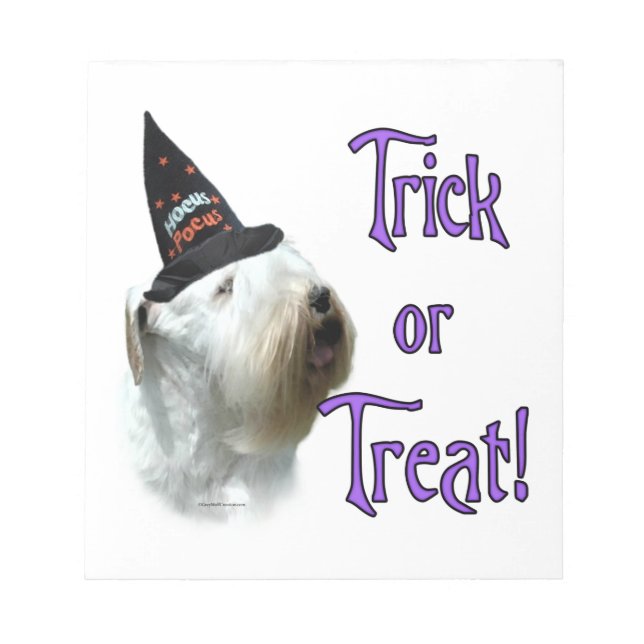 Sealyham Terrier Trick or Treat Notepad (Front)