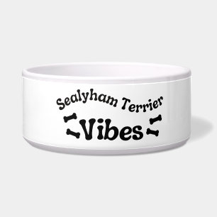 Sealyham Terrier Vibes Ceramic Dog Bowl