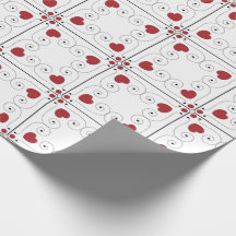 SEAM MATCHES: Valentine Red Heart Wrapping Paper