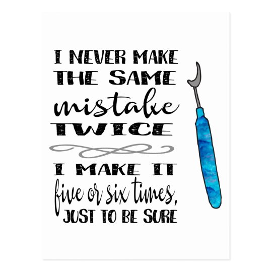 Seam Ripper--Same Mistake Twice Postcard
