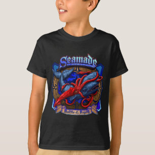 Seamade Giant Squid vs Whale design T-Shirt