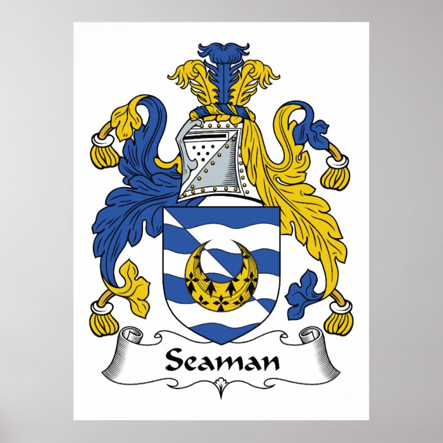 Seaman Family Crest Poster (Front)