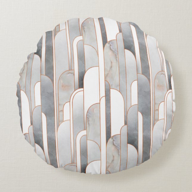 Seamless abstract art deco pattern with texture an round cushion (Front)