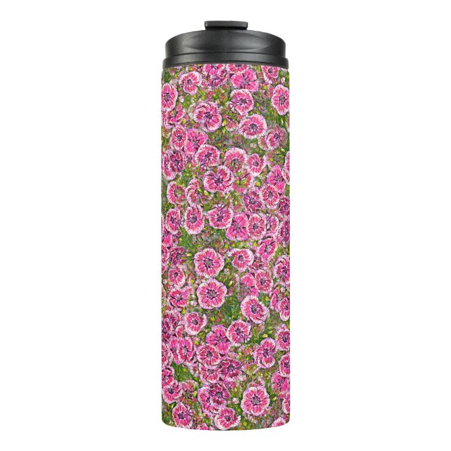 seamless abstract background. factory textile flow thermal tumbler (Front)