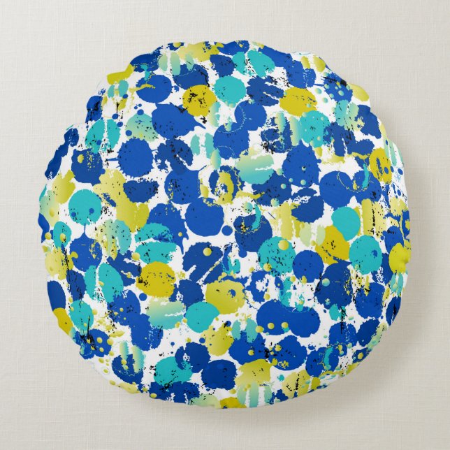 seamless abstract background pattern, with splashe round cushion (Front)