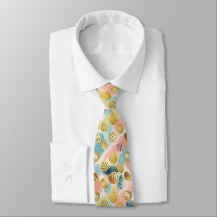 Seamless Abstract Brushstroke & Gold Shape Pattern Tie