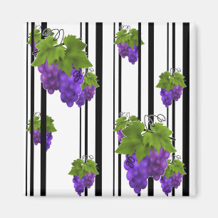 Seamless abstract cartoon grape fruit striped line magnet