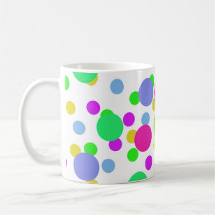 Seamless abstract circles fun confetti dots bright coffee mug