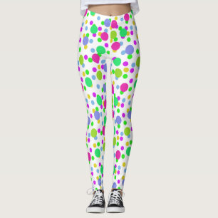 Seamless abstract circles fun confetti dots bright leggings