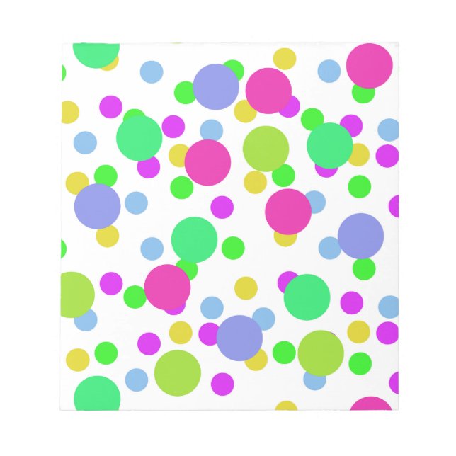 Seamless abstract circles fun confetti dots bright notepad (Front)