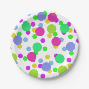 Seamless abstract circles fun confetti dots bright paper plate