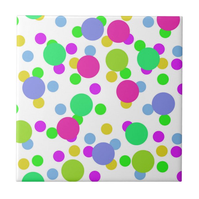 Seamless abstract circles fun confetti dots bright tile (Front)