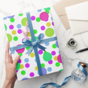 Seamless abstract circles fun confetti dots bright wrapping paper