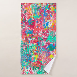 seamless abstract digital illustration fabric desi bath towel