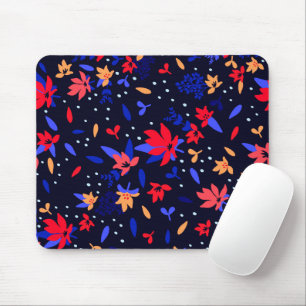 Seamless Abstract Floral Pattern Mouse Mat