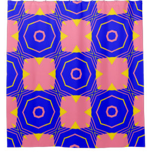 Seamless abstract geometric floral patternabstract shower curtain