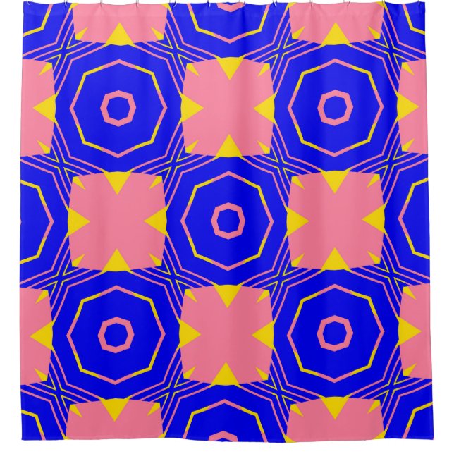 Seamless abstract geometric floral patternabstract shower curtain (Front)