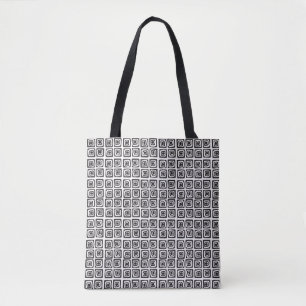 Seamless Abstract Geometric Hand-Drawn Pattern Tote Bag