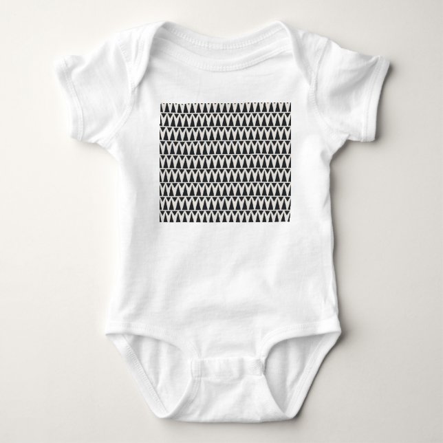 Seamless Abstract Geometric Modern Pattern Baby Bodysuit (Front)