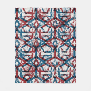 Seamless abstract geometric pattern in flat red bl fleece blanket