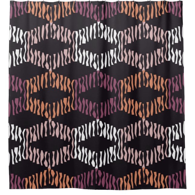 Seamless abstract geometric pattern. Strips. Mosai Shower Curtain (Front)