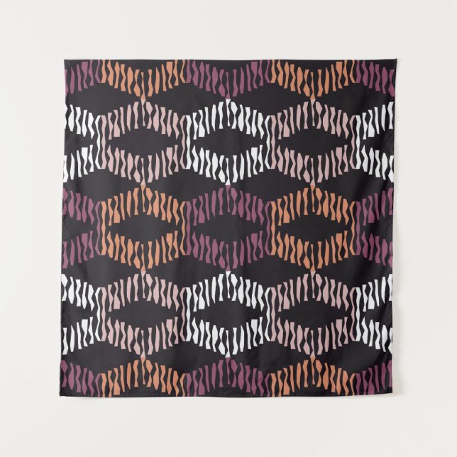 Seamless abstract geometric pattern. Strips. Mosai Tapestry (Front)