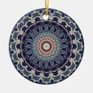 Seamless abstract geometrical round circle mandala ceramic tree decoration