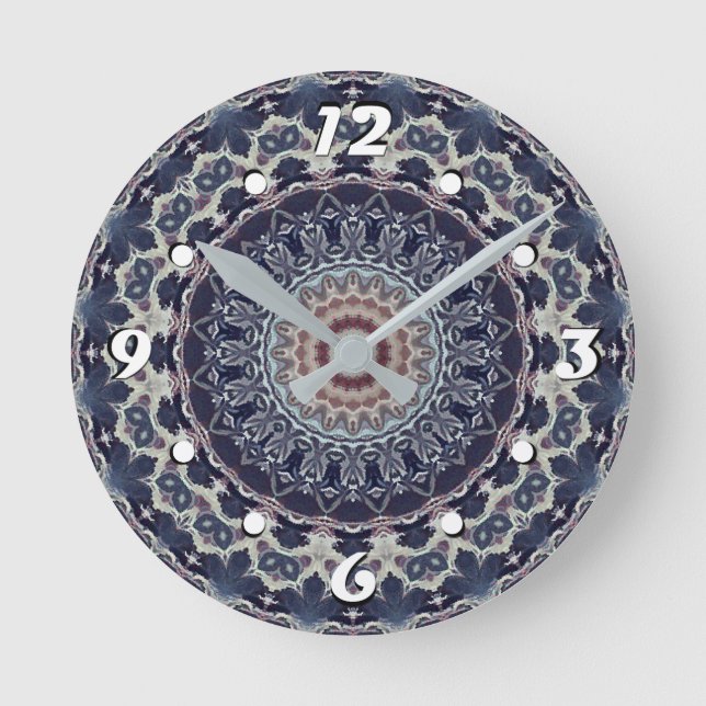 Seamless abstract geometrical round circle mandala clock (Front)