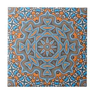 Seamless abstract geometrical round circle mandala tile