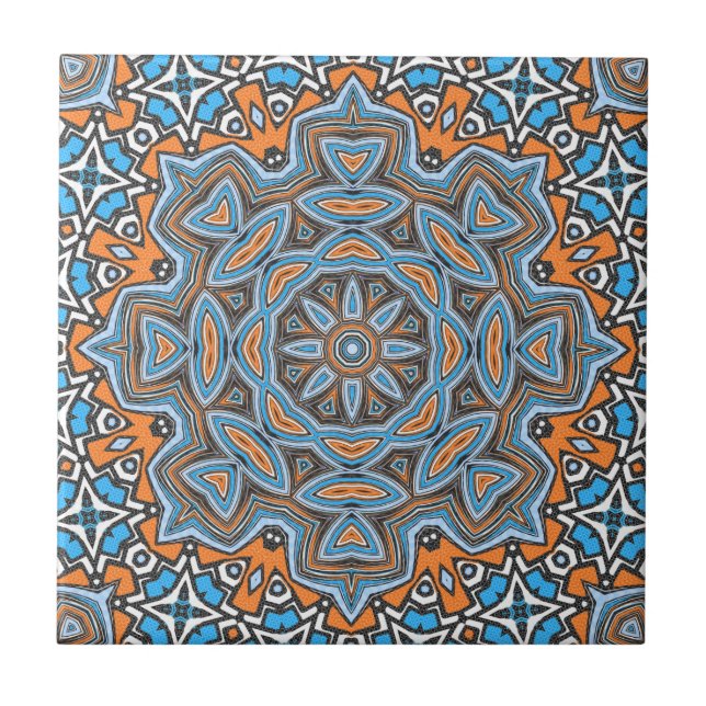 Seamless abstract geometrical round circle mandala tile (Front)