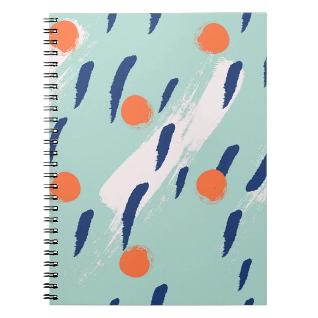 Seamless abstract hand drawn brushstroke shapes pa notebook (Front)