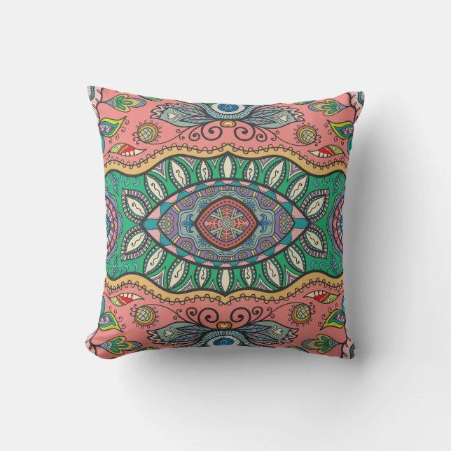 Seamless abstract hand drawn pattern. Decorative s Cushion (Front)