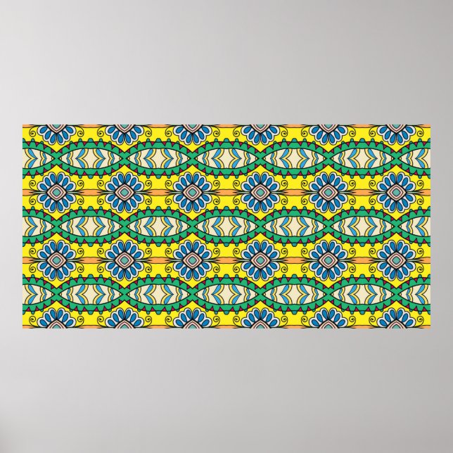 Seamless abstract hand drawn pattern. Decorative s Poster (Front)