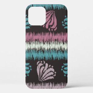 Seamless abstract ikat pattern with the image of f iPhone 12 case