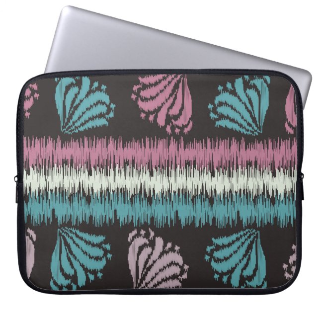 Seamless abstract ikat pattern with the image of f laptop sleeve (Front)