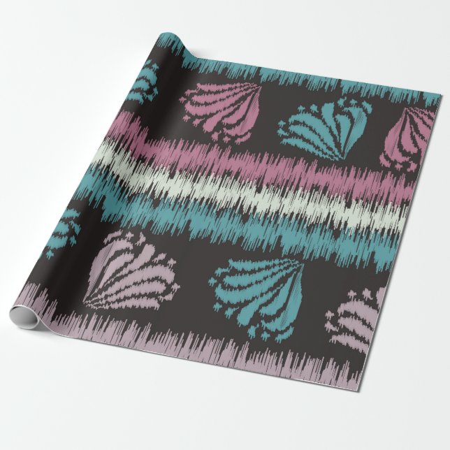 Seamless abstract ikat pattern with the image of f wrapping paper (Unrolled)